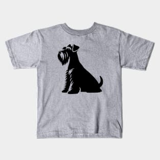 Schnauzer Dog Silhouette Kids T-Shirt